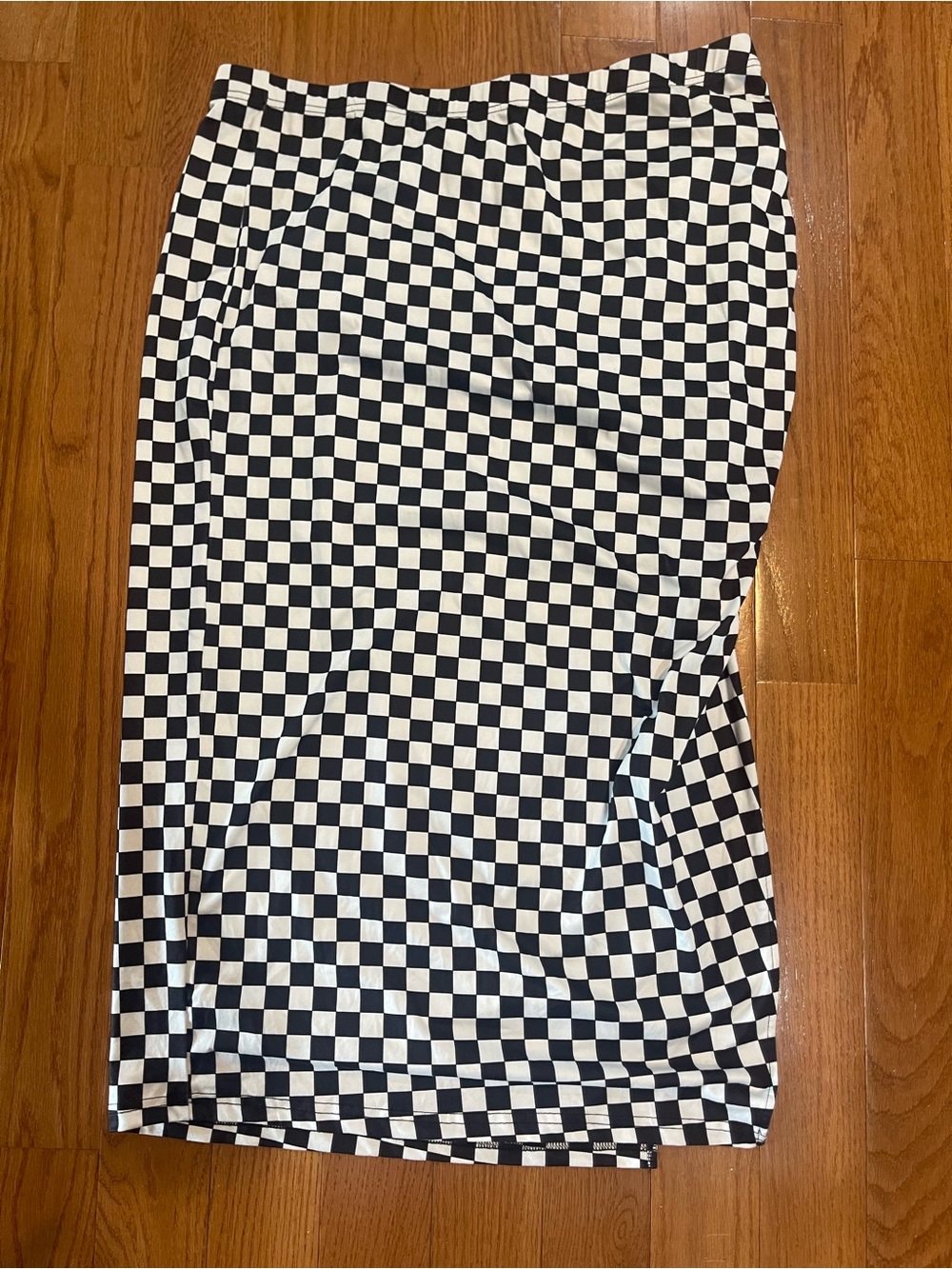 Black & White Checkered Pencil Skirt